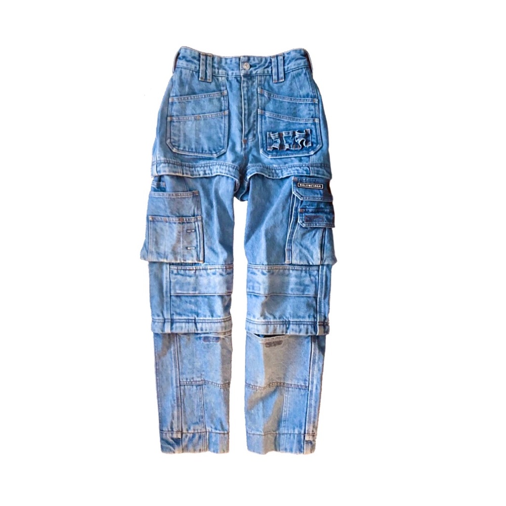 Balenciaga Convertible High Waist Cargo Jeans